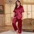 Danilin's new summer fashion casual pajamas two-piece set, plus size loose pants pajamas, thin home clothes