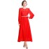 Real shooting spot 2024 new water-soluble lace splicing large swing chiffon dress dress with belt