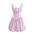 French sweet and age reducing spicy girl with fresh fish bones, waist cinching and slimming flower bud suspender skirt, fluffy mini short dress