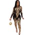 8189 European and American cross-border sequin bead sexy women's long sleeved see through jumpsuit manufacturer direct sales source