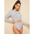 Long sleeved hoodie, mesh bikini swimsuit, split high waisted triangle three piece swimsuit, Amazon AliExpress 2022