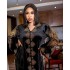 Cross border African women's dress, fashionable gold velvet rhinestone V-neck flared sleeve robe, source in stock