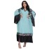 XQY500138 Middle Eastern sequin tassel robe abaya loose fit dress Dubai Arabian women's clothing