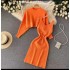 French sexy hip hugging camisole dress+short lazy loose pullover knit sweater two-piece set trendy