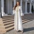 Cross border Middle Eastern Muslim Women's Fashion Dress Evening Dress Ethnic Style White Embroidered Women's Dress