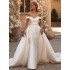 European and American cross-border Amazon foreign trade one shoulder satin detachable slim fit fish tail wedding dress new two-piece wedding dress