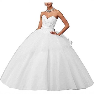 Cross border foreign trade wedding dress evening gown strapless V-neck sexy puffy dress wedding dress Amazon AliExpress hot selling new style evening gown