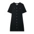 Foreign trade 2024 autumn new women's clothing European and American style fashionable casual elegant button decoration short sleeved knitted dress