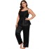 Foreign trade summer plus fat plus size sleepwear women's fashionable casual sleepwear two-piece set sexy women's home clothing wholesale