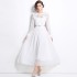 Real shooting spot 2024 new water-soluble lace splicing large swing chiffon dress dress with belt