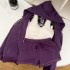 STRIVE/Yumiko Slightly Fat MM Pure Desire Spicy Girl Little Devil Hooded Hoodie Female Autumn Lazy Style Shorts Set