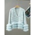 Cream Mousse 2024 Autumn/Winter New Fashionable Western style Splicing Sweater cardigan Sweet temperament Top