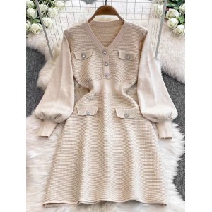 2024 Winter New Women's French High end Exquisite Small Fragrant Style Rich Family heiress Unique Waist Collection Dress