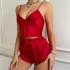 Women's silk camisole solid color camisole pajamas thin shorts home sexy two-piece set pajamas pajama pajama pants set