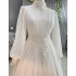 Hui Muslim Islamic standing collar all inclusive long sleeved wedding dress with dignified temperament and elegant attire, all in one piece