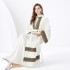 2024 Vacation - Palace Embroidered Tassel Horn Sleeve Retro Long Robe Hoodie Dress Two Piece Set