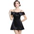 Real shot spot design sense, three-dimensional butterfly strapless strapless, shoulder baring, waist cinched A-line skirt dress, mini dress