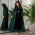 XQY500243 Middle Eastern Muslim Dubai Arab Women's Wear Hot Diamond Velvet Splicing Color Contrasting Robe Dress