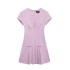 Foreign trade 2024 autumn new women's clothing European and American style wide pleated V-neck short zipper style fashionable dress 4764264