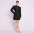 Spot shooting - French retro court style two-piece fashionable stand collar lace patchwork skirt set