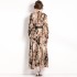 Real shot spot 2024 summer new women's printed dress POLO collar long shirt skirt