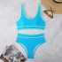 2024 European and American new sexy swimsuit women's bikini cross-border bikini split color collision multi-color swimsuit