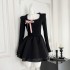 Yuehan Xiaoyu Xiangxie Ballet Rich Family Qianjin Sensational Dress for Women Autumn Black Pure Desire to Show Thinning Pong Short Skirt