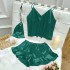 Manufacturer's fashionable and sexy camisole, small vest, shorts, three piece set for women's casual sleepwear, women's home suit set