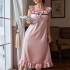 Danilin summer European and American sexy dress with added fat and loose fit casual home wear thin home nightgown for women