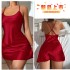 Danilin's new summer sexy backless ice silk suspender dress, pajamas, short skirt, home wear, women's simulated silk nightgown