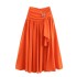 Foreign trade wholesale summer new style pullover ring buckle decoration long sleeved strapless short top split half skirt set for women