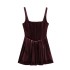 Foreign trade 2024 autumn new women's clothing European and American style pleated decoration slim fit short backless camisole dress 8541045