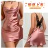 Danilin sexy short backless cross suspender skirt imitation silk thin dress women's silk sleepwear home nightgown