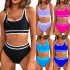 2024 European and American new sexy swimsuit women's bikini cross-border bikini split color collision multi-color swimsuit