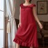 Danilin summer European and American sexy dress with added fat and loose fit casual home wear thin home nightgown for women