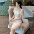 High end socialite dress, women's dress, 2024 summer new style, fashionable temperament, patchwork lace A-line dress