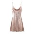 Foreign Trade 2024 Spring New European and American Fashion Style Low Neck Bareback Metal Strap Dress for Women