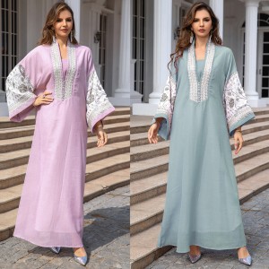 Cross border women's clothing from Europe and America, Middle East Muslim robes, Dubai clothing, embroidered abaya women's robes, foreign trade