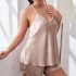 Manufacturer's two piece set of fashionable and sexy women's sleepwear with added fat and extra size backless suspender, imitating silk for home decor