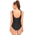 New pleated and comfortable triangle one-piece swimsuit with solid color straps and adjustable U-shaped back, European and American style