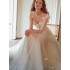 Forest style dreamy petal wedding dress 2024 new French princess simple and slimming, waist cinched, V-neck tied, light trailing