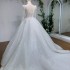 Gaoding New Heavy Industry Nail Bead Puff Skirt Wedding Dress Female Bride French Luxury Big Tail W2413 European and American