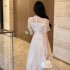 Socialite temperament heavy mesh dress for women 2024 summer new design sense high-end niche slim fit dress