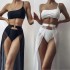 2022 fashion new European and American lace up sexy backless bikini three piece set bikini backless swimsuit in stock batch