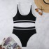 2024 European and American new sexy swimsuit women's bikini cross-border bikini split color collision multi-color swimsuit