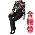 Cross border new casual suit for European and American foreign trade women's clothing, printed stand up collar long sleeved shirt top, wide leg pants two-piece set