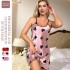 Danilin sexy backless ice silk suspender skirt simulation silk nightgown summer love pajamas short skirt women's home wear