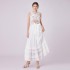 5115 Summer European and American Round Sleeveless Hollow Water soluble Lace Splicing Dress with Long Skirt and Strap