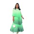 Foreign trade African ethnic style elegant dress 3-piece set with suspender, fashionable pleated gradient color, one size fits all