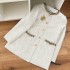 Yang Xiaojuan Down Inner Pot French Gold Diamond Collar Small Fragrant Wind Jacket Medium to Long, High Grade Coarse Floral Top